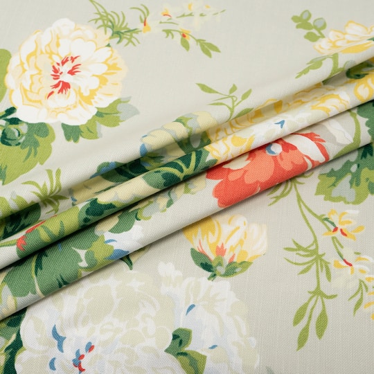 Waverly Poppy Alcea Print Cotton Fabric